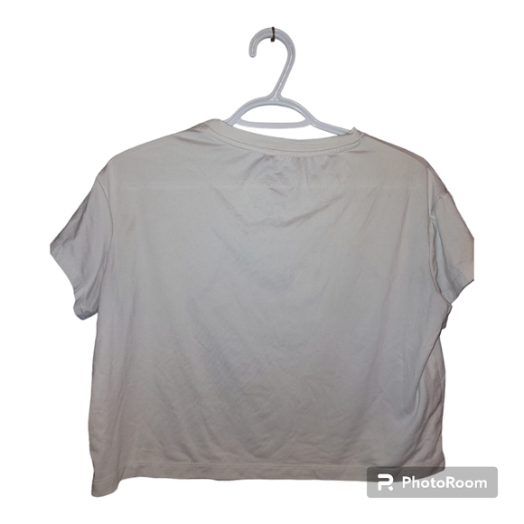 The Rolling Stones x-small 92% polyester 8% spandex over sized crop top white - Picture 2 of 3